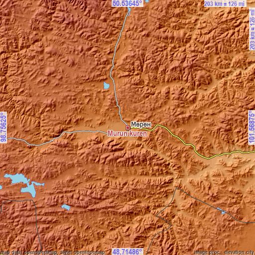 Topographic map of Murun-kuren