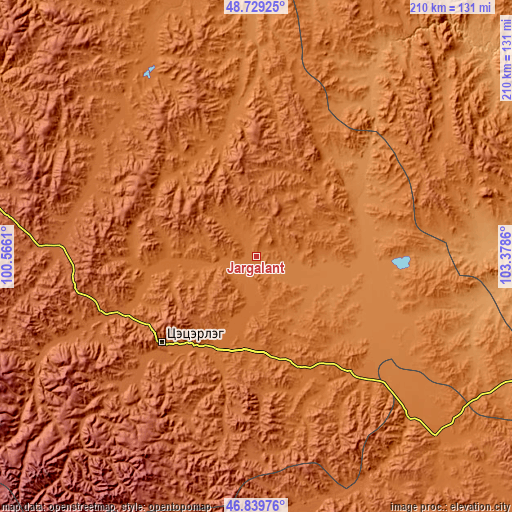 Topographic map of Jargalant