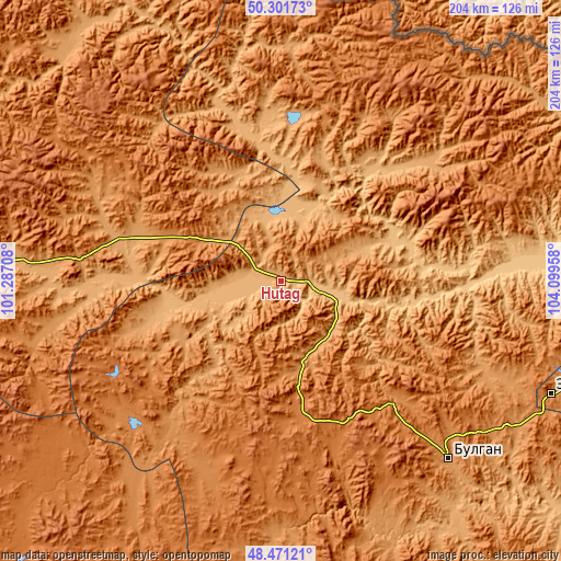 Topographic map of Hutag