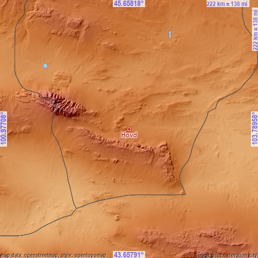 Topographic map of Hovd