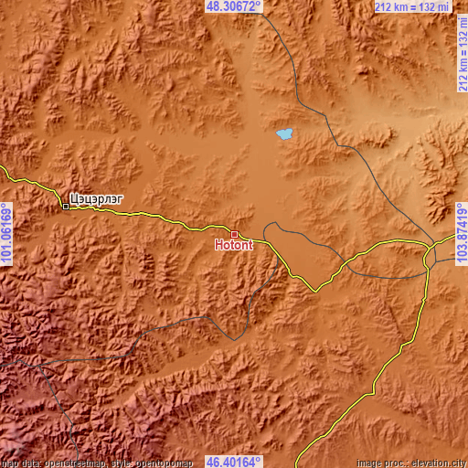 Topographic map of Hotont