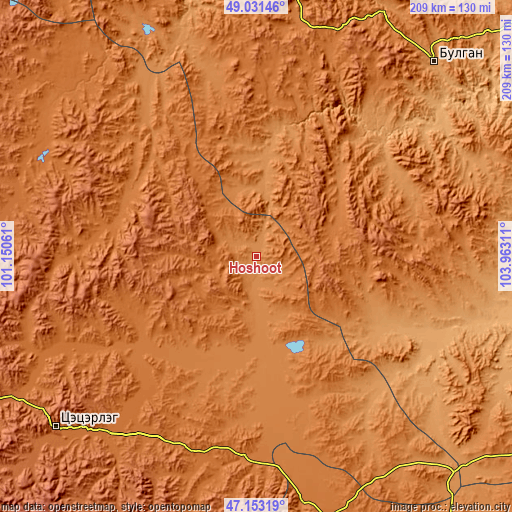 Topographic map of Höshööt