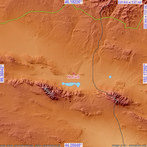 Topographic map of Horiult