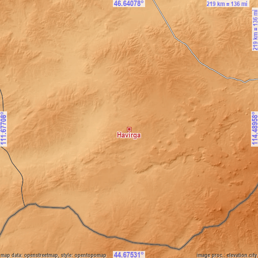 Topographic map of Havirga