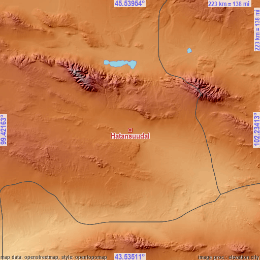 Topographic map of Hatansuudal