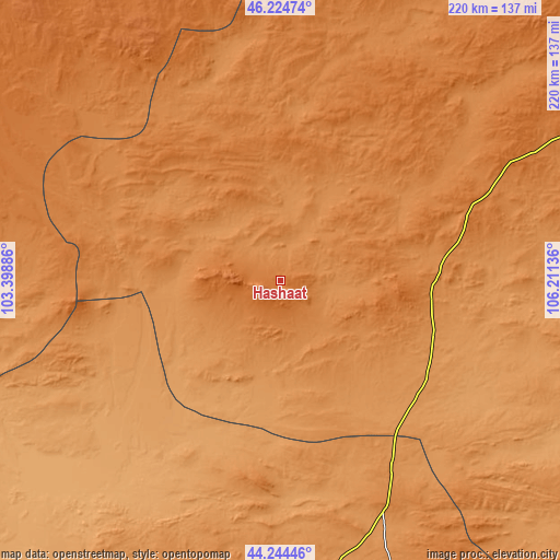 Topographic map of Hashaat