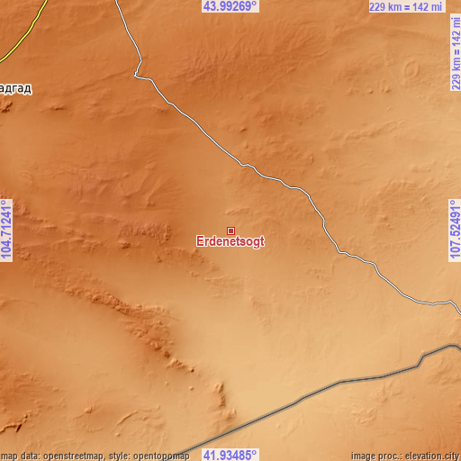 Topographic map of Erdenetsogt