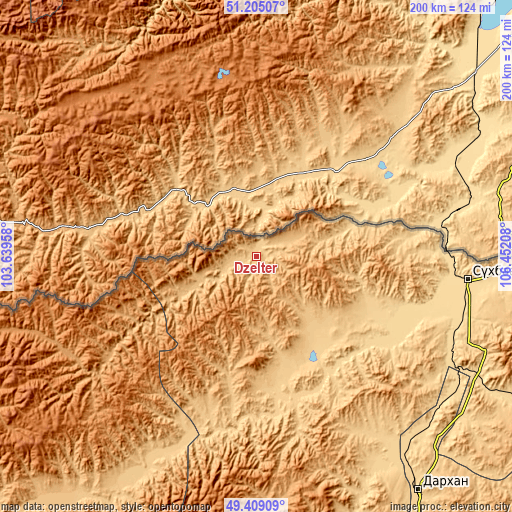 Topographic map of Dzelter