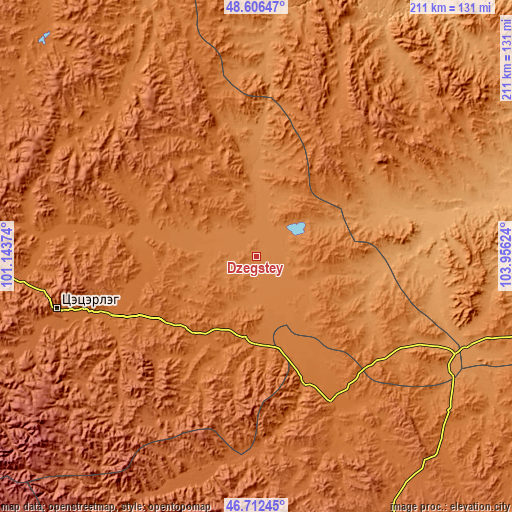 Topographic map of Dzegstey