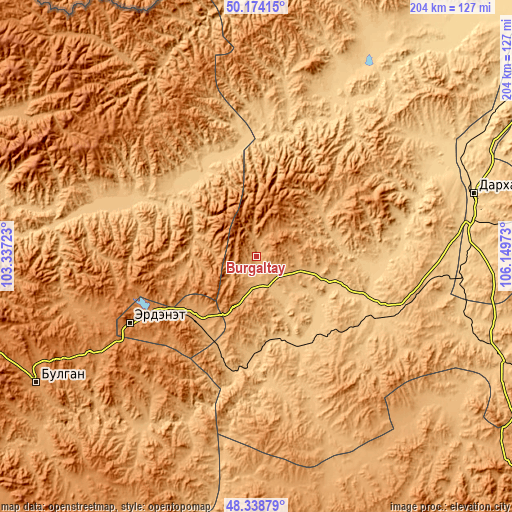 Topographic map of Burgaltay