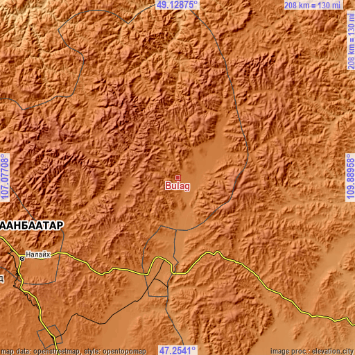 Topographic map of Bulag