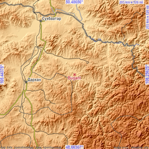 Topographic map of Bugant