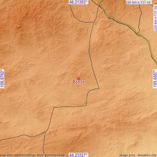 Topographic map of Böhöt