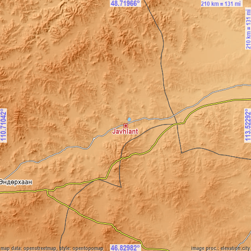 Topographic map of Javhlant