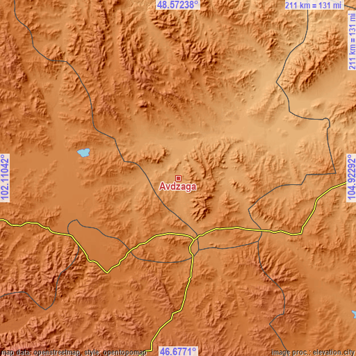 Topographic map of Avdzaga