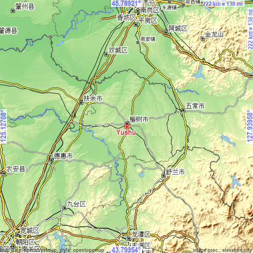 Topographic map of Yushu