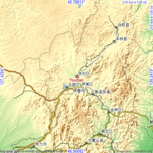 Topographic map of Youhao