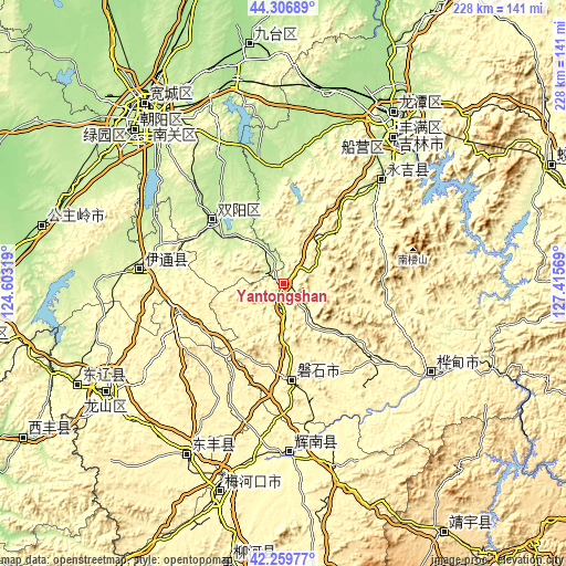 Topographic map of Yantongshan