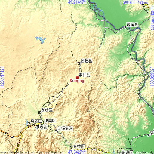 Topographic map of Xinqing