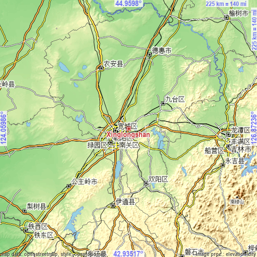 Topographic map of Xinglongshan