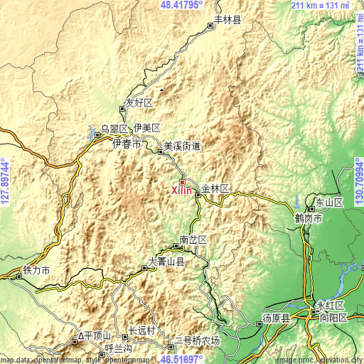Topographic map of Xilin