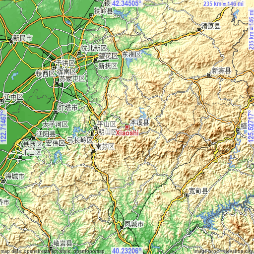 Topographic map of Xiaoshi