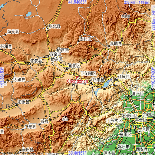 Topographic map of Chengzhen