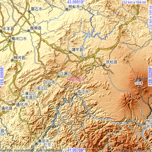 Topographic map of Hepingjie