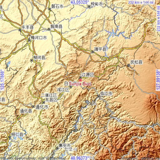 Topographic map of Sunjia Buzi