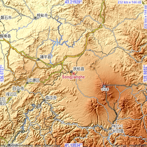 Topographic map of Songjianghe