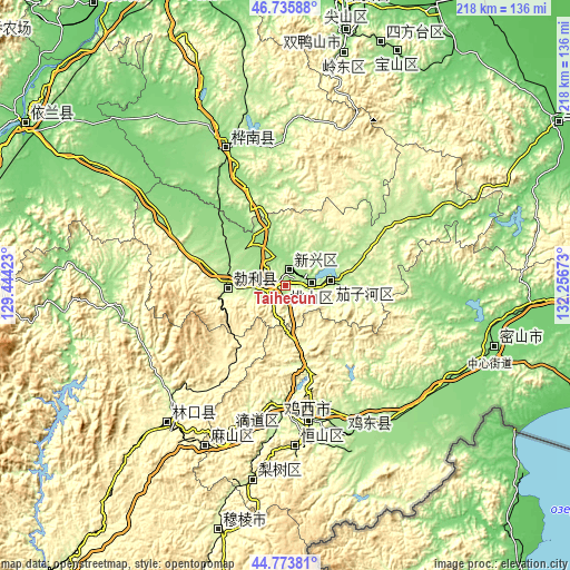 Topographic map of Taihecun