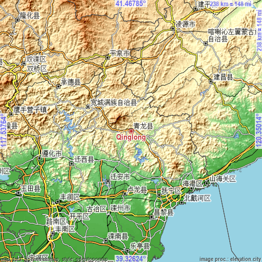 Topographic map of Qinglong