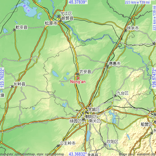 Topographic map of Nong’an