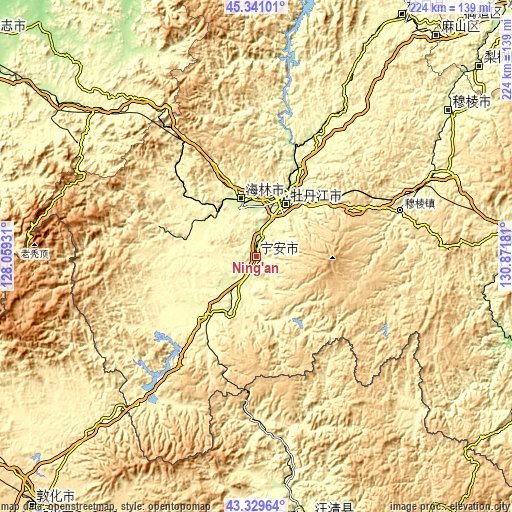 Topographic map of Ning’an