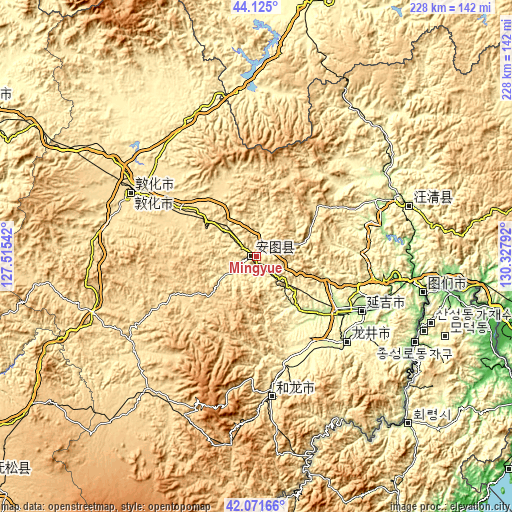 Topographic map of Mingyue