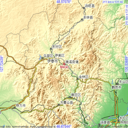 Topographic map of Meixi