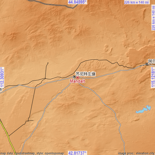 Topographic map of Mandalt