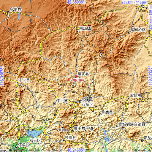 Topographic map of Longhua