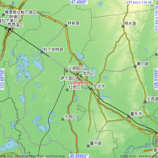 Topographic map of Longfeng