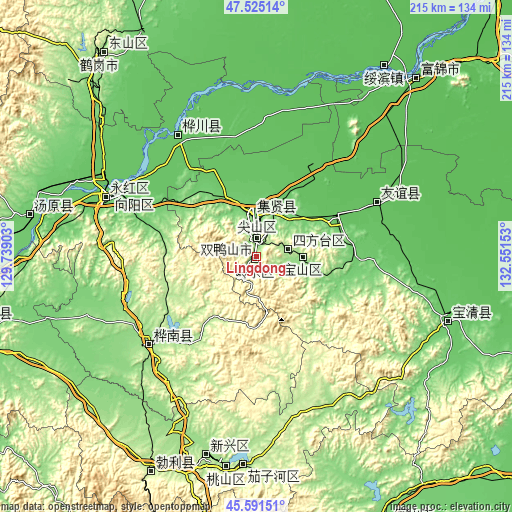 Topographic map of Lingdong