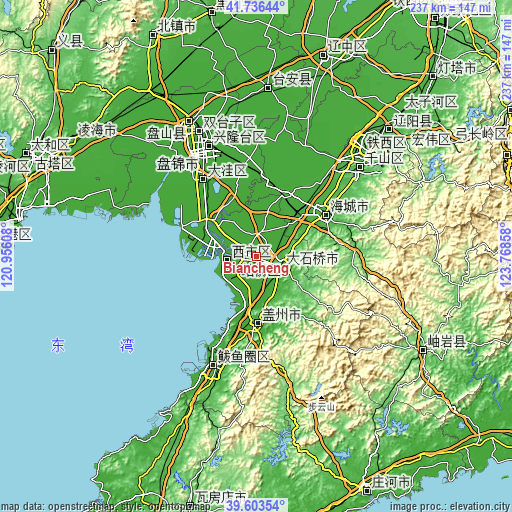 Topographic map of Biancheng