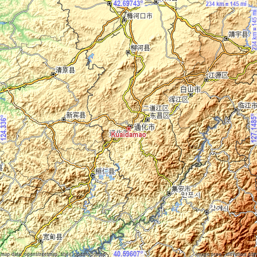 Topographic map of Kuaidamao