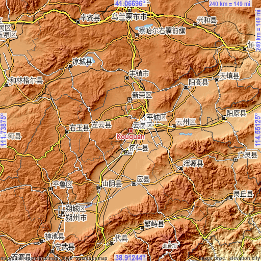 Topographic map of Kouquan