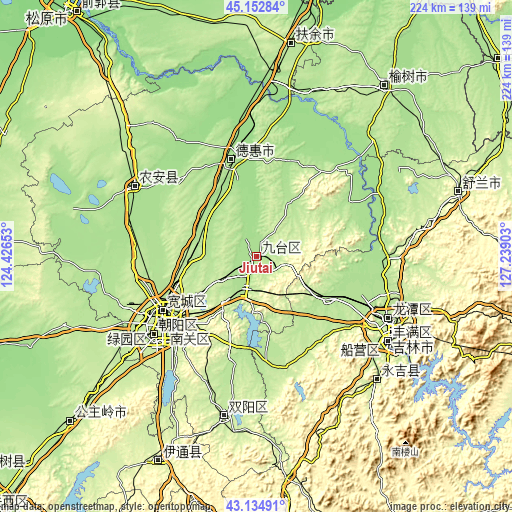 Topographic map of Jiutai