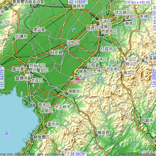 Topographic map of Jiupu