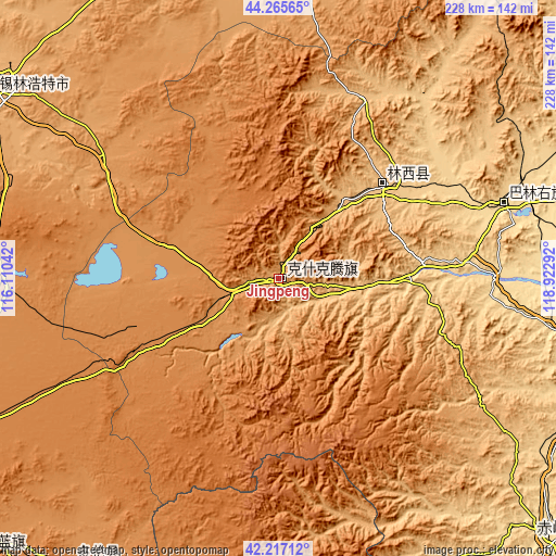 Topographic map of Jingpeng