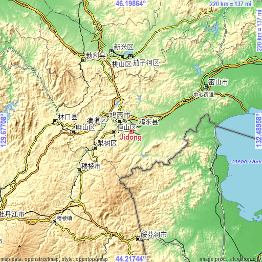 Topographic map of Jidong