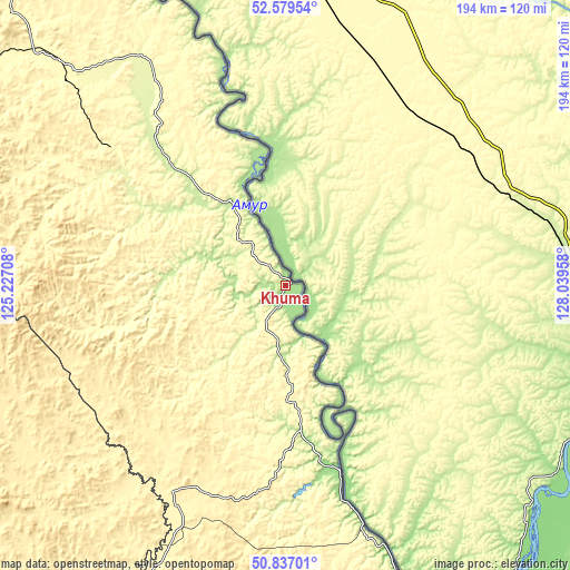 Topographic map of Khuma