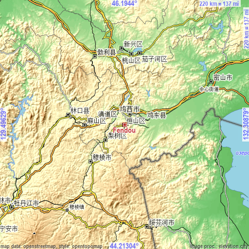 Topographic map of Fendou