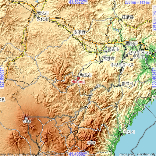 Topographic map of Helong